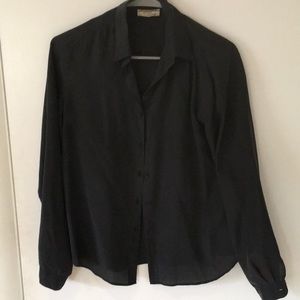 Vintage black blouse 100% silk